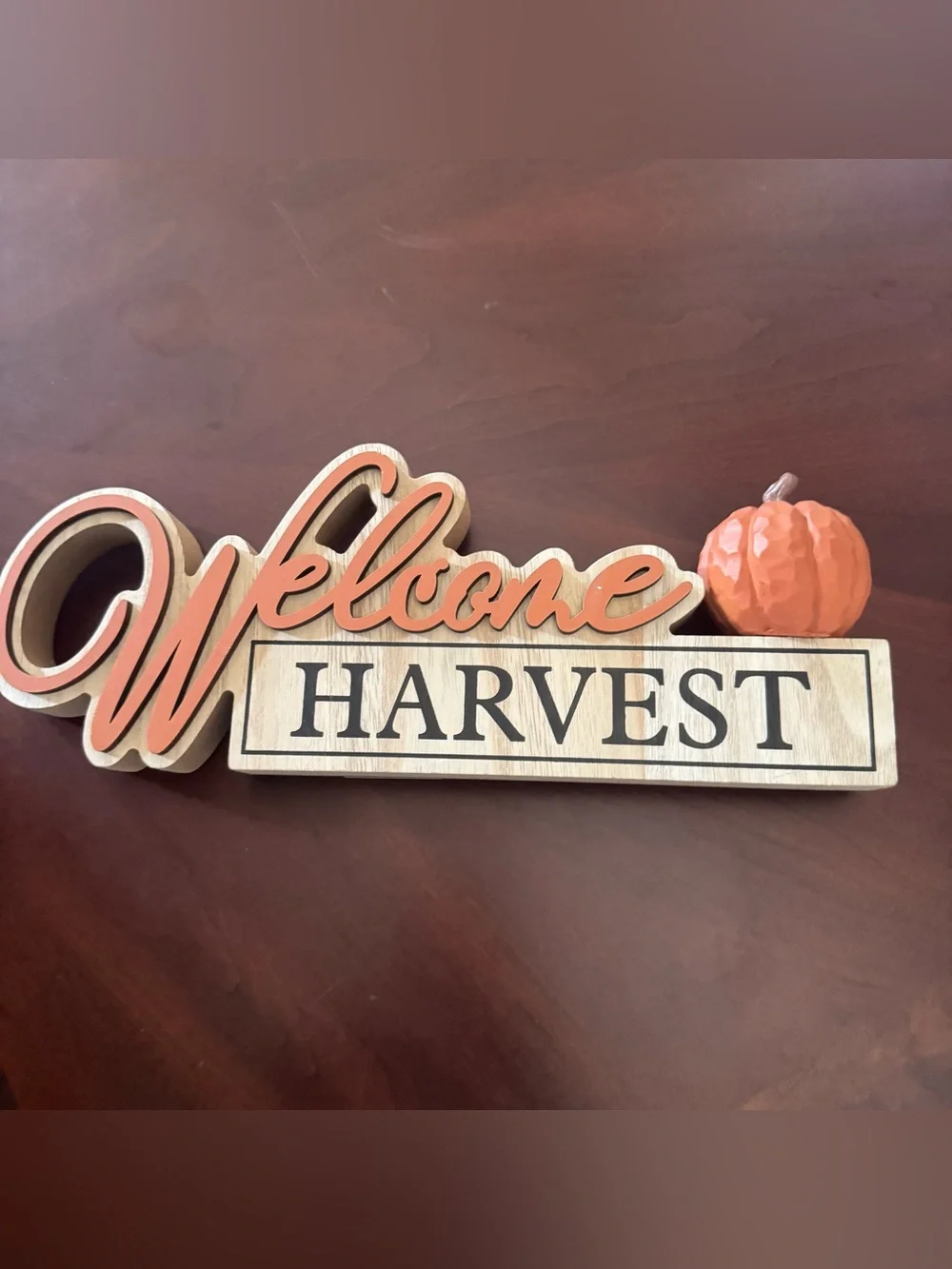 Hobby Lobby Welcome Harvest Sign in Orange and Cream